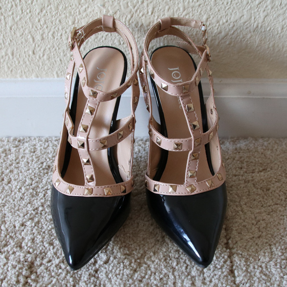 Jojo Cat Shoes Studded Rockstud Pump Heels Jojo Cat Ankle Strap